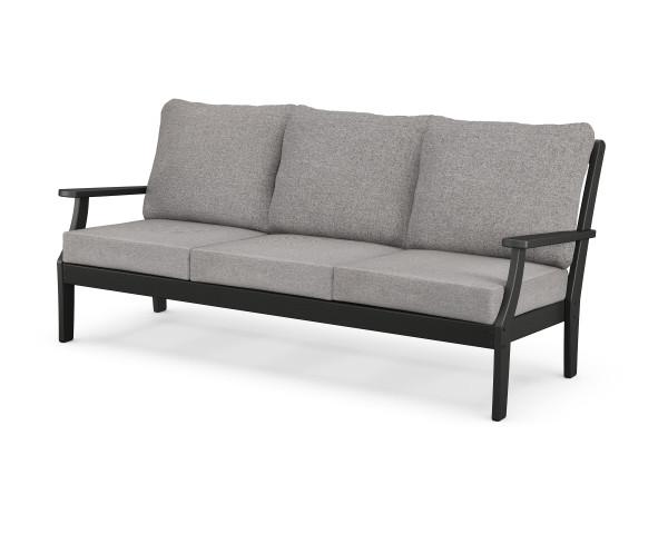 Weather-resistant outdoor patio sofa with cushions