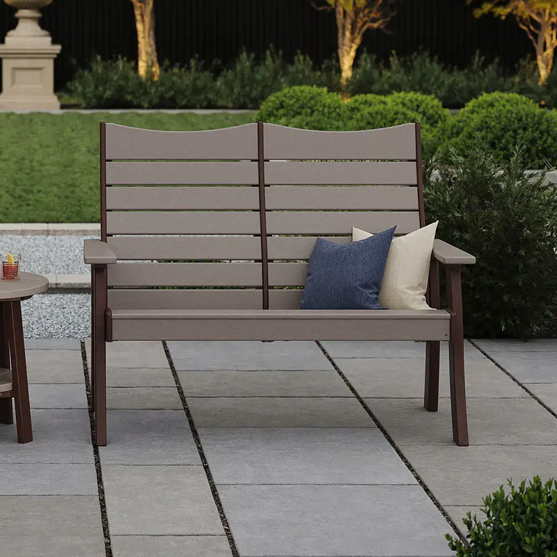 LuxCraft 4 ft. Contour Recycled Plastic Bench - real product photo