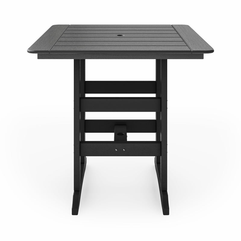SoPoly 44" Savannah Square Bar Table in Black, front view