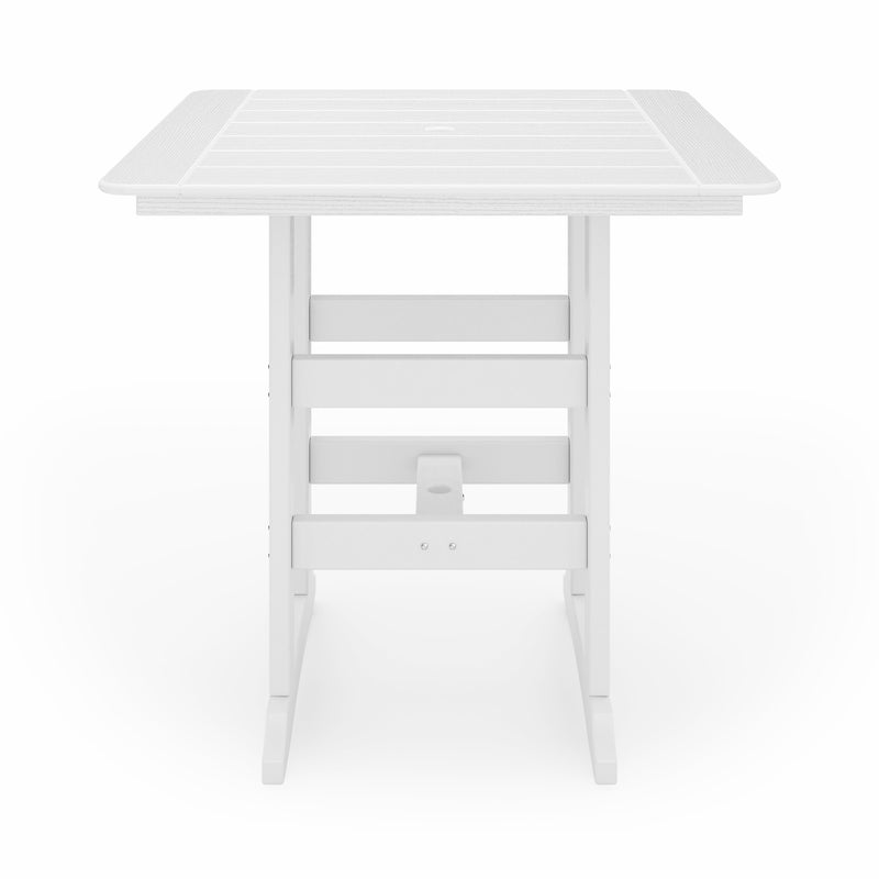 SoPoly 44" Savannah Square Bar Table in Destin White, front view