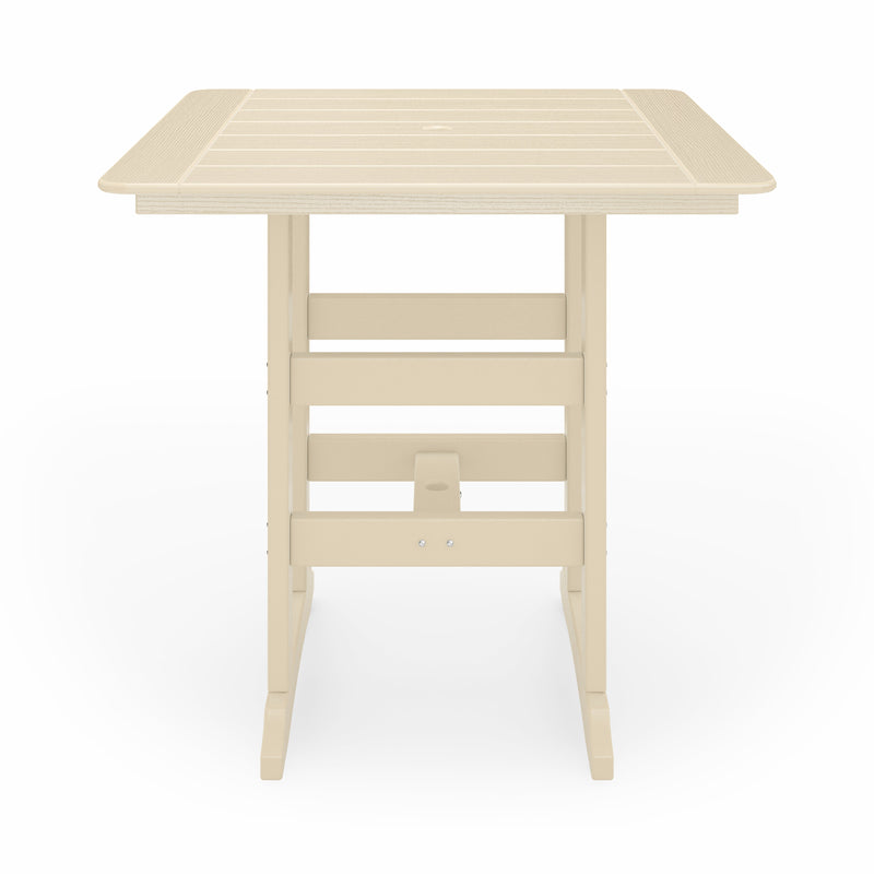 SoPoly 44" Savannah Square Bar Table in Tybee Sand, front view