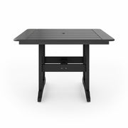 SoPoly 44" Savannah Square Dining Table in Black, front view