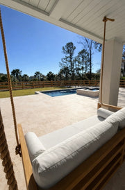 Del Mar Teak Porch Swing Bed — Small — ModHaven, additional view