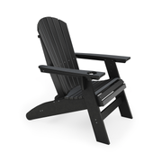 SoPoly St Simons Curved Back Adirondack Chair in Black