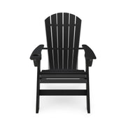 SoPoly St Simons Curved Back Adirondack Chair in Black, front view