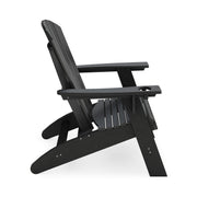 SoPoly St Simons Curved Back Adirondack Chair in Black, side view