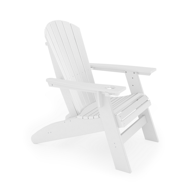 SoPoly St Simons Curved Back Adirondack Chair in Destin White