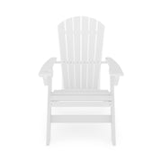 SoPoly St Simons Curved Back Adirondack Chair in Destin White, front view