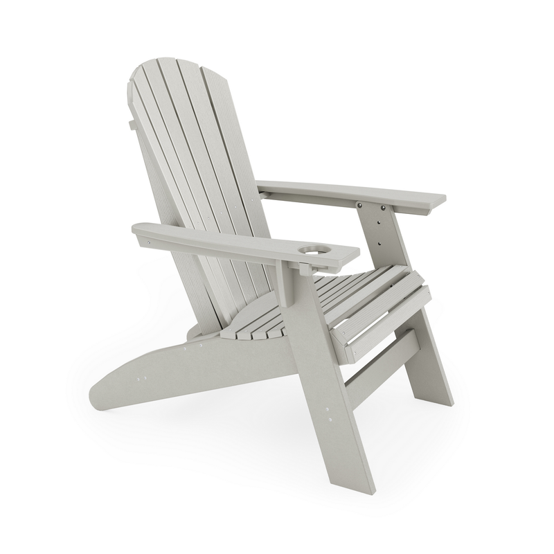 SoPoly St Simons Curved Back Adirondack Chair in Heron Gray