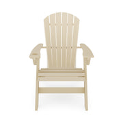 SoPoly St Simons Curved Back Adirondack Chair in Tybee Sand, front view