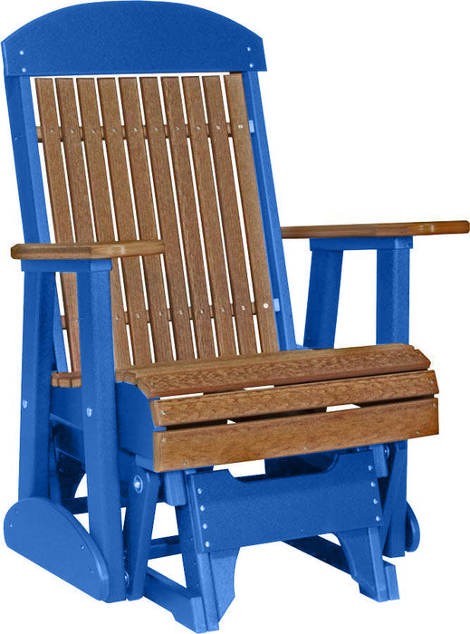 LuxCraft Antique Mahogany 2 foot Classic Highback Recycled Plastic Glider Chair