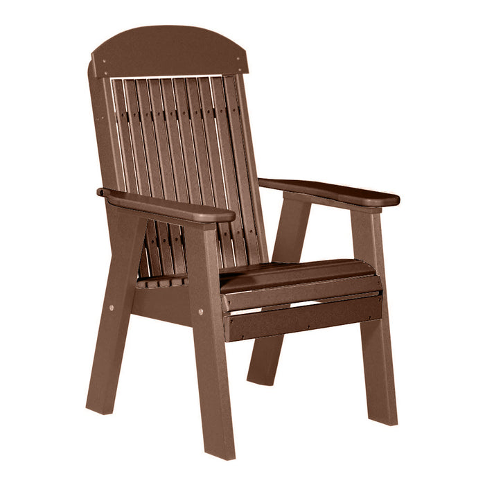 LuxCraft Chestnut Brown 2' Classic Highback Recycled Plastic Chair With Cup Holder