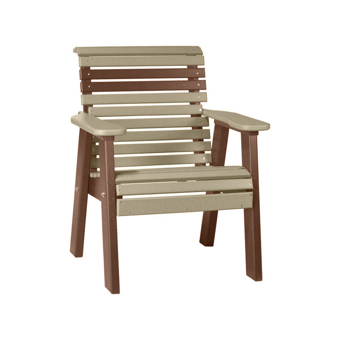 LuxCraft Weatherwood 2' Rollback Recycled Plastic Chair With Cup Holder