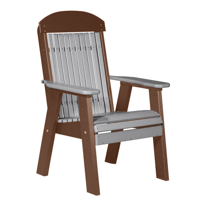 LuxCraft Dove Gray 2' Classic Highback Recycled Plastic Chair