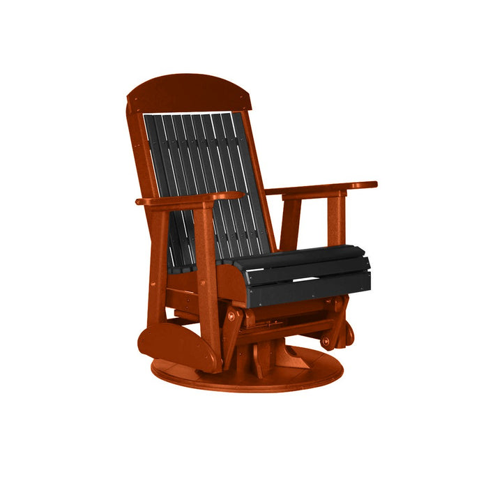 LuxCraft Black 2 foot Classic Highback Recycled Plastic Swivel Glider Chair