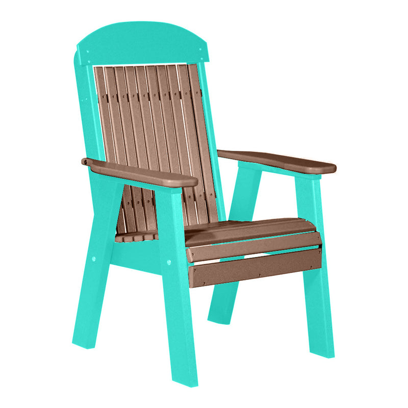 LuxCraft Antique Mahogany 2' Classic Highback Recycled Plastic Chair