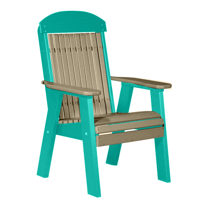 LuxCraft Weatherwood 2' Classic Highback Recycled Plastic Chair With Cup Holder