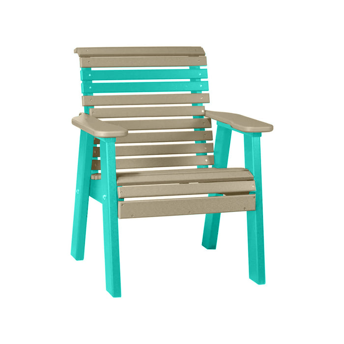 LuxCraft Weatherwood 2' Rollback Recycled Plastic Chair With Cup Holder