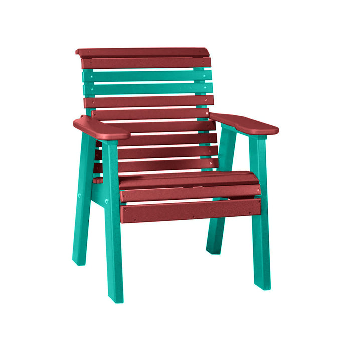 LuxCraft Cherry wood 2' Rollback Recycled Plastic Chair With Cup Holder