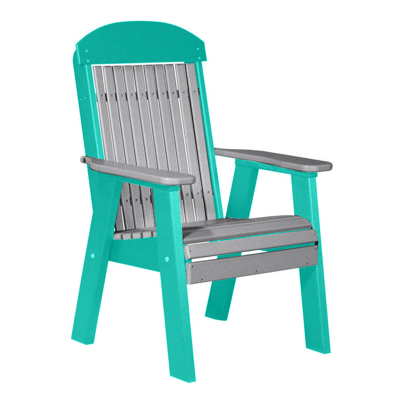 LuxCraft Dove Gray 2' Classic Highback Recycled Plastic Chair