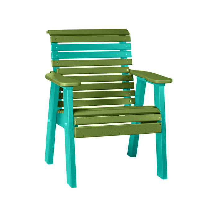 LuxCraft Lime Green 2' Rollback Recycled Plastic Chair With Cup Holder