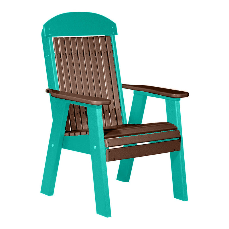 LuxCraft Chestnut Brown 2' Classic Highback Recycled Plastic Chair