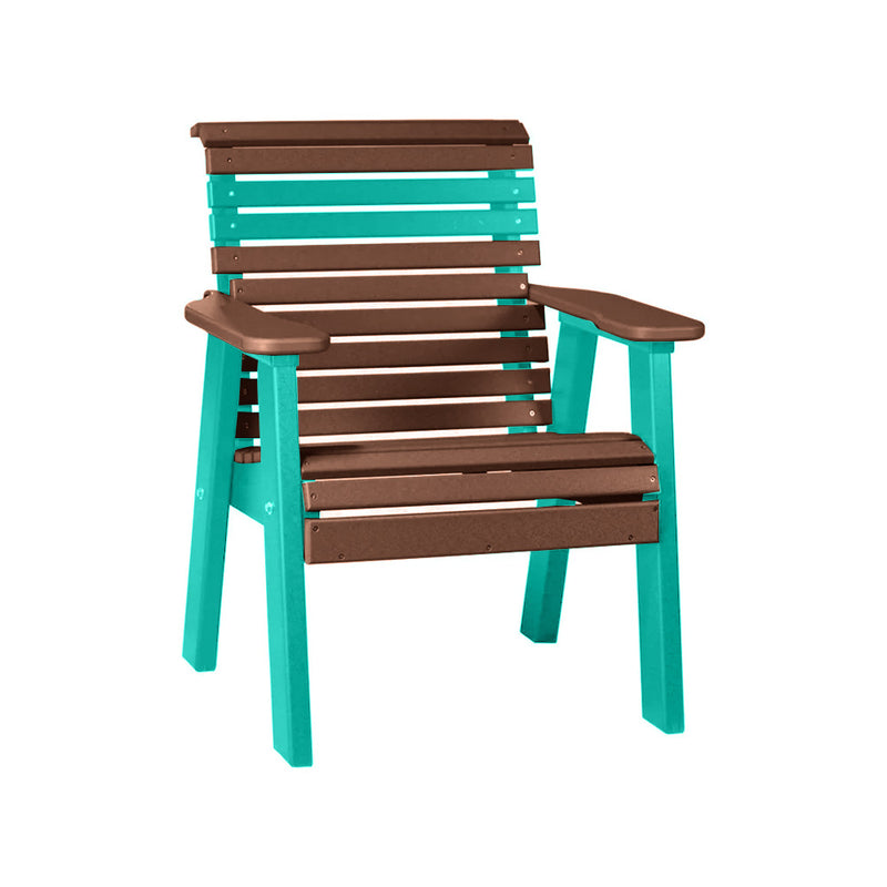 LuxCraft Chestnut Brown 2' Rollback Recycled Plastic Chair