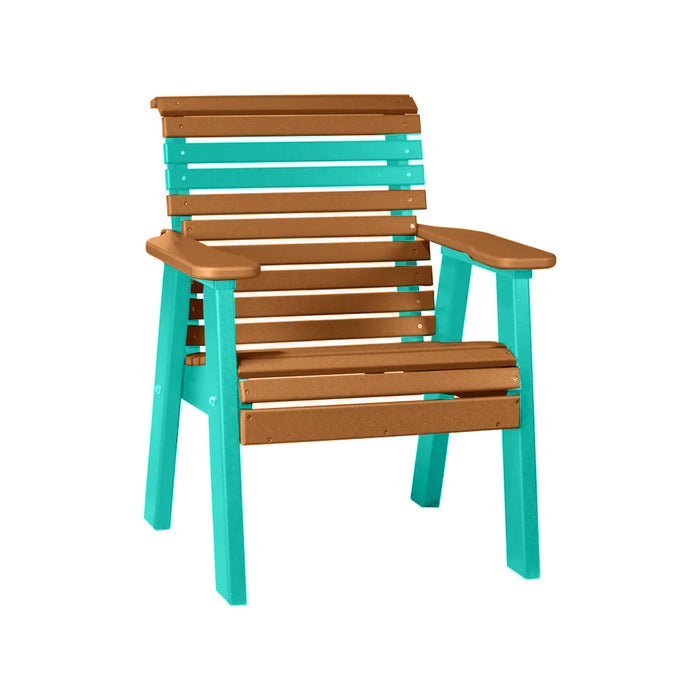 LuxCraft Cedar 2' Rollback Recycled Plastic Chair With Cup Holder
