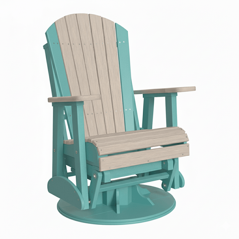 LuxCraft Birch 2 foot Classic Highback Recycled Plastic Swivel Glider Chair With Cup Holder