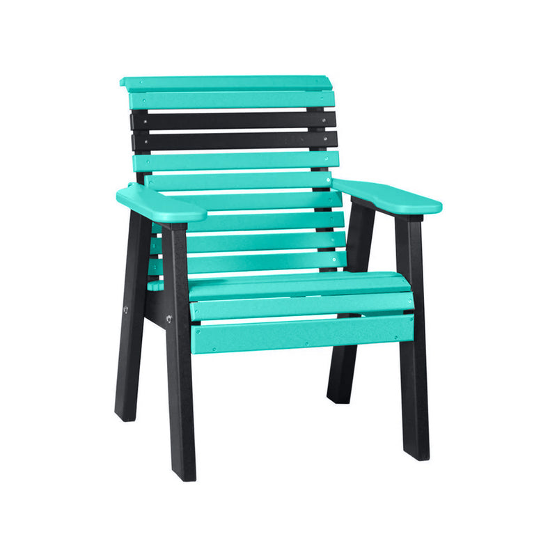 LuxCraft Aruba Blue 2' Rollback Recycled Plastic Chair With Cup Holder