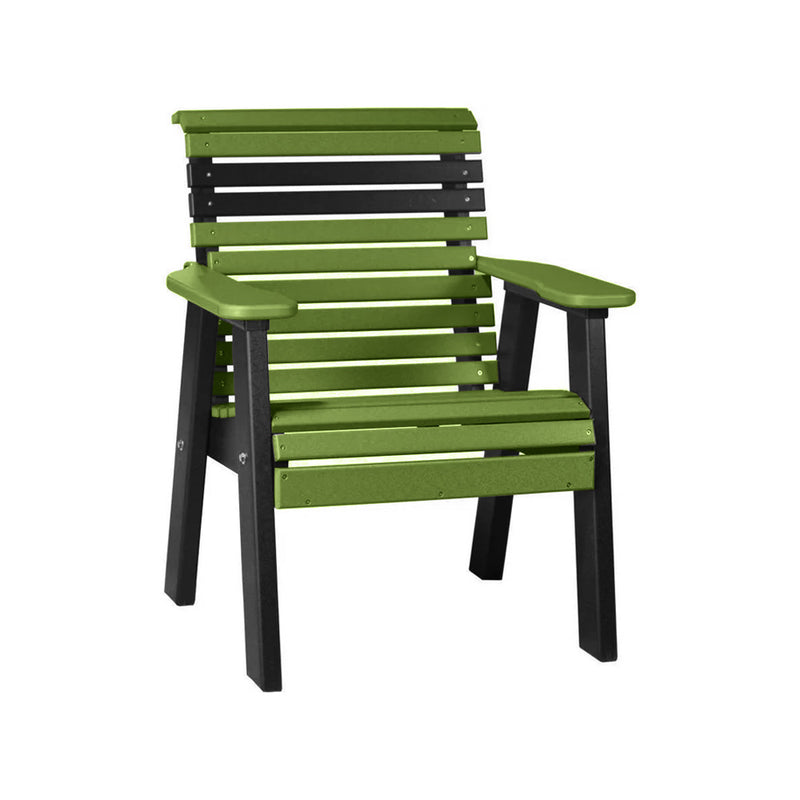LuxCraft Lime Green 2' Rollback Recycled Plastic Chair With Cup Holder