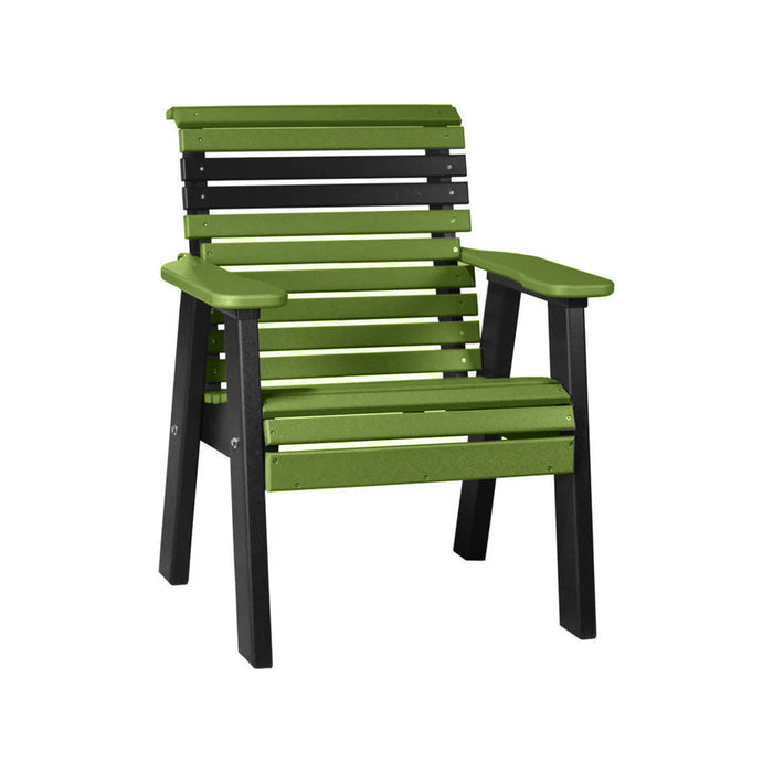 LuxCraft Lime Green 2' Rollback Recycled Plastic Chair With Cup Holder