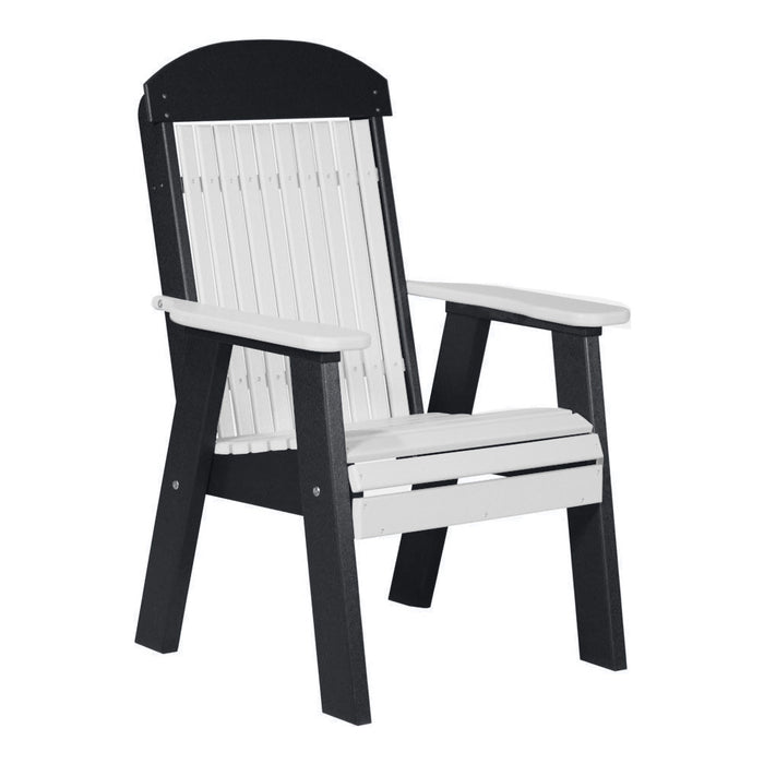 LuxCraft White 2' Classic Highback Recycled Plastic Chair With Cup Holder