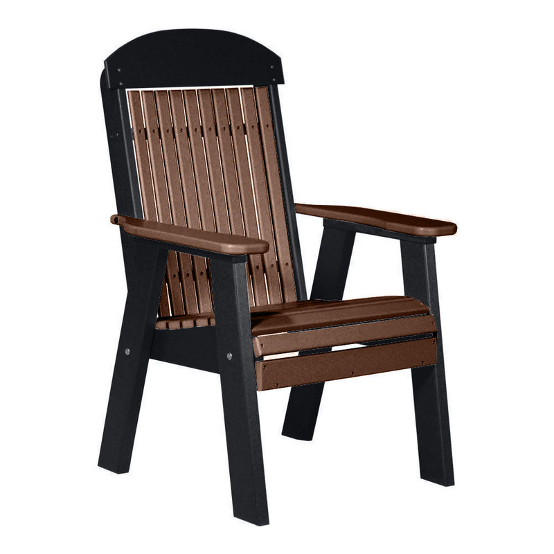 LuxCraft Chestnut Brown 2' Classic Highback Recycled Plastic Chair