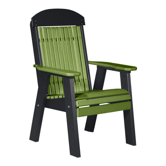 LuxCraft Lime Green 2' Classic Highback Recycled Plastic Chair With Cup Holder