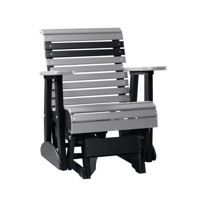 LuxCraft Gray 2 foot Rollback Recycled Plastic Glider Chair