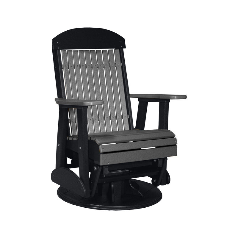 LuxCraft Slate 2 foot Classic Highback Recycled Plastic Swivel Glider Chair