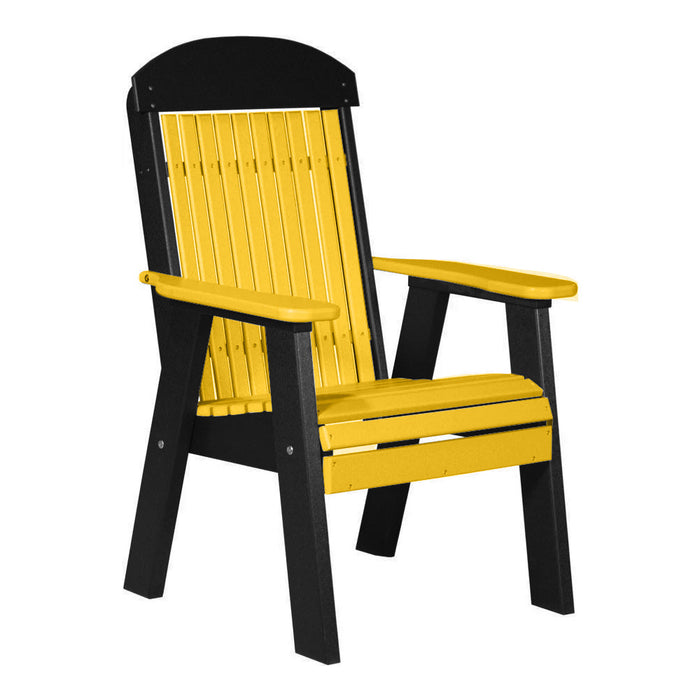 LuxCraft Yellow 2' Classic Highback Recycled Plastic Chair With Cup Holder