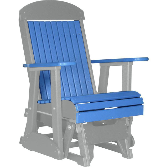 LuxCraft Blue 2 foot Classic Highback Recycled Plastic Glider Chair