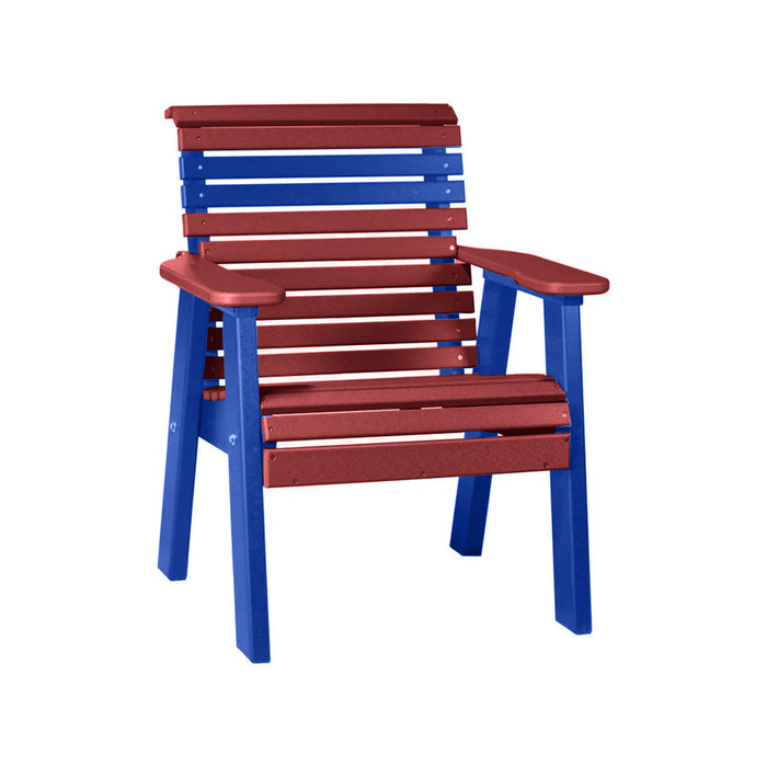 LuxCraft Cherry wood 2' Rollback Recycled Plastic Chair With Cup Holder