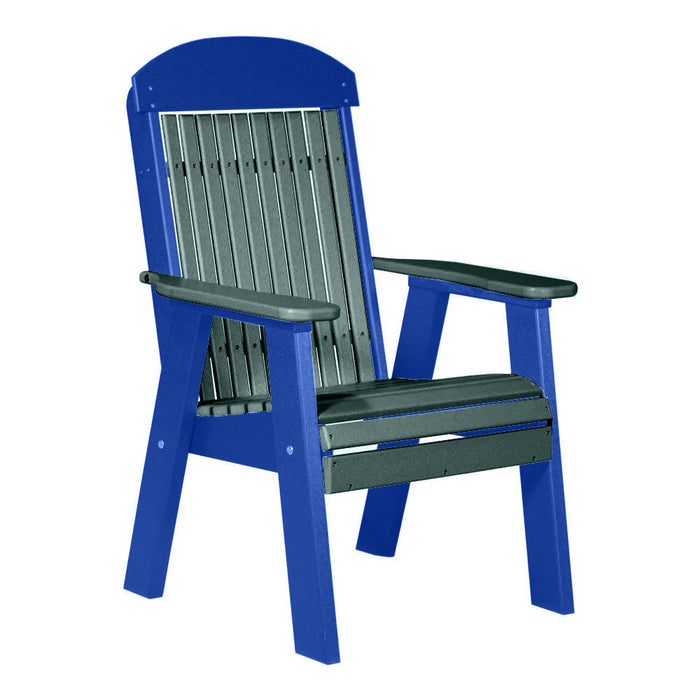 LuxCraft Green 2' Classic Highback Recycled Plastic Chair With Cup Holder