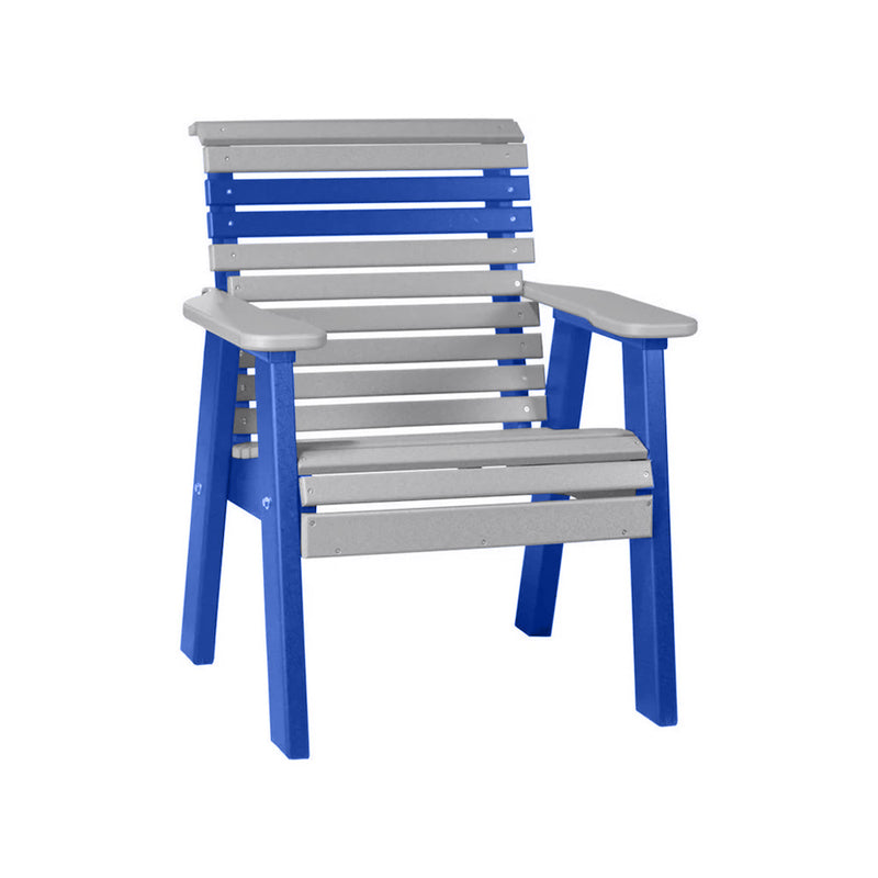 LuxCraft Dove Gray 2' Rollback Recycled Plastic Chair