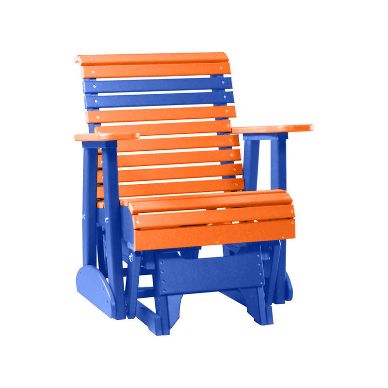 LuxCraft Tangerine 2 foot Rollback Recycled Plastic Glider Chair