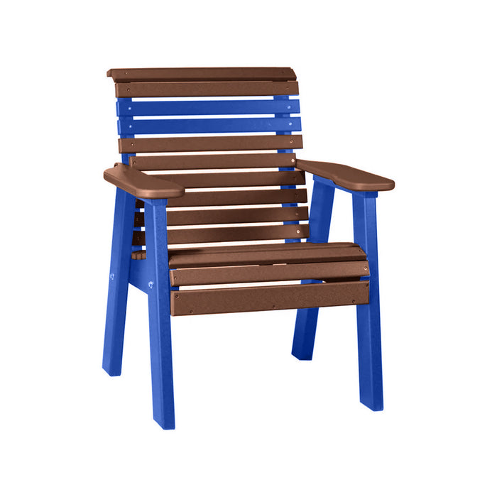 LuxCraft Chestnut Brown 2' Rollback Recycled Plastic Chair With Cup Holder