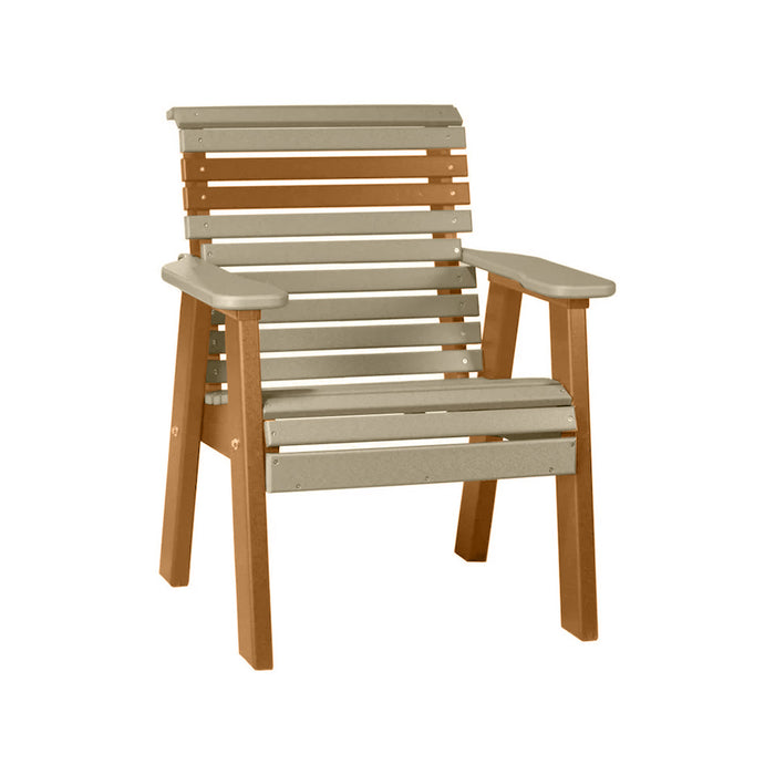 LuxCraft Weatherwood 2' Rollback Recycled Plastic Chair With Cup Holder