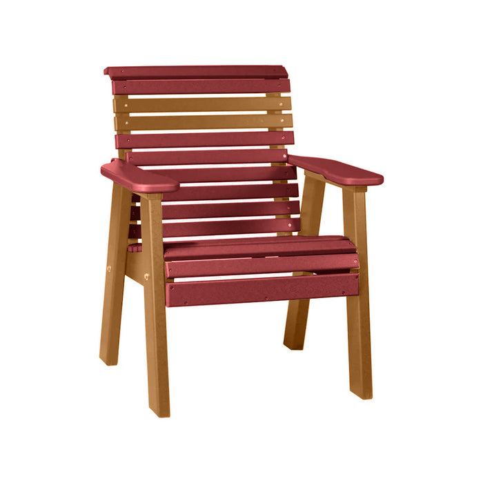 LuxCraft Cherry wood 2' Rollback Recycled Plastic Chair With Cup Holder