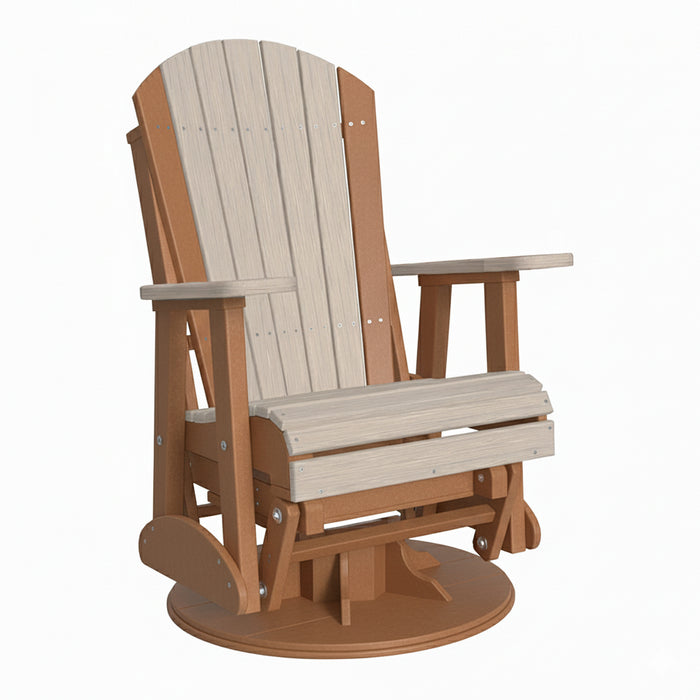 LuxCraft Birch 2 foot Classic Highback Recycled Plastic Swivel Glider Chair With Cup Holder