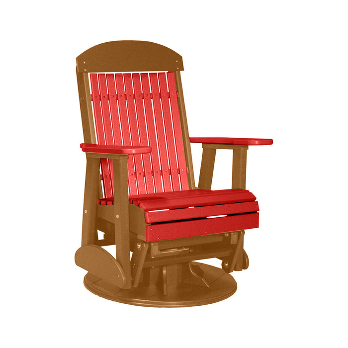 LuxCraft Red 2 foot Classic Highback Recycled Plastic Swivel Glider Chair