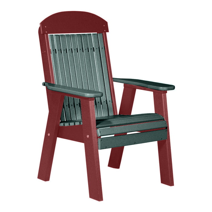 LuxCraft Green 2' Classic Highback Recycled Plastic Chair With Cup Holder