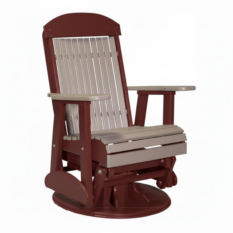 LuxCraft Weatherwood 2 foot Classic Highback Recycled Plastic Swivel Glider Chair